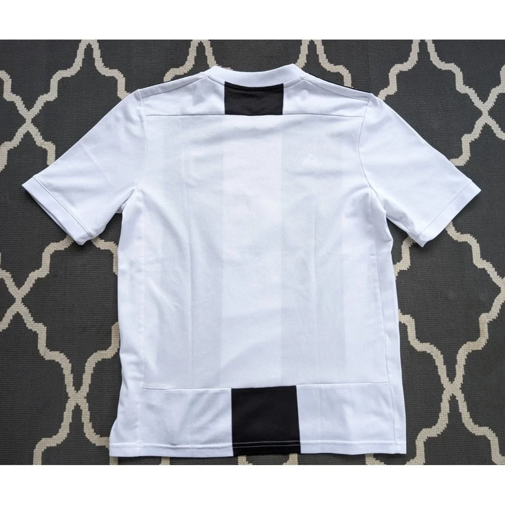 YOUTH‎ XL Juventus Soccer Jersey Black White Stripe Jeep 2018-19 Home
